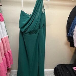 Azazie Teal One-Shoulder Dress